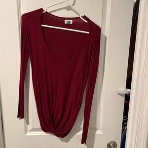 Old Navy Deep Red Long Sleeve Top